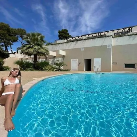 アパート Domaine Blue Park 2 Pieces, Piscine, Jardin Prive, Climatisation, Parking Et Vue アンティーブ